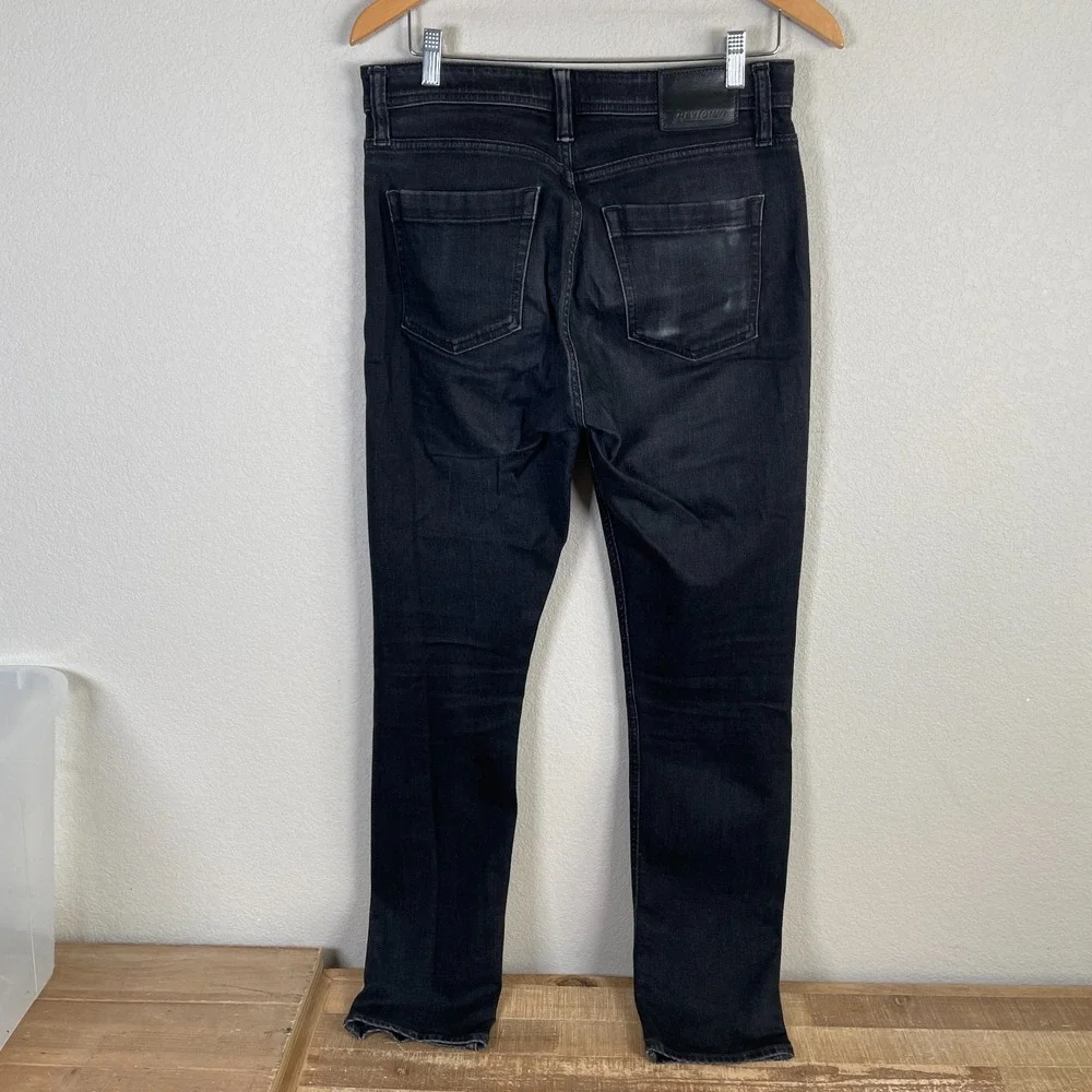 Revtown Taper Jeans Mens 32x32 Black Denim Stretch Cotton Blend Dark Wash‎